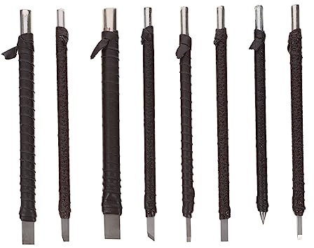 PHENOFICE Kit 8 Pezzi Utensili per Intaglio del Legno in Acciaio Stabile con Borsa per Artigiani e Principianti del Fai da Te