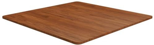 Sufrk Tischplatte Quadratisch Dunkelbraun 80x80x1,5cm Tabletop Holzlatten Schreibtischplatte Massivholzplatte Tischplatte Eiche Behandelt