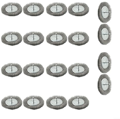 Stainless Steel Wire Brush Replacements 100Mm Diameter 6Mm Electric Joint Brush Shank For Electric Joint Cleaner EFB 400 401 Patio Driveway Moss Removal Tool(10PCS)