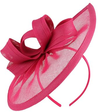 Wambere Chapeaux Fascinateurs pour Femmes Vintage avec Voile, Serre-tête en Maille, Fleur, Ornement de Tête de Mariée, Accessoire de Cheveux pour Mariage, Thé Parti, Cocktail, Jockey Club, Rose Rouge