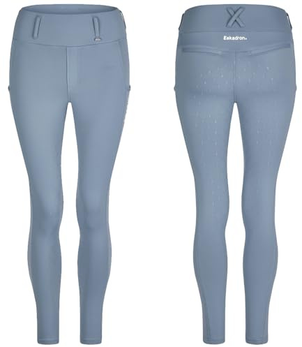 Eskadron Reitleggings Reithose Riding Tight Classic Sports Flex Full Grip CS, Farbe:Steel Blue, Größe:L