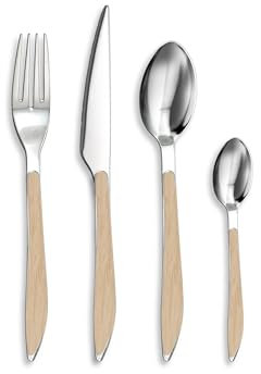 Ménagère 24 pièces - Collection Drop (Bois Clair)