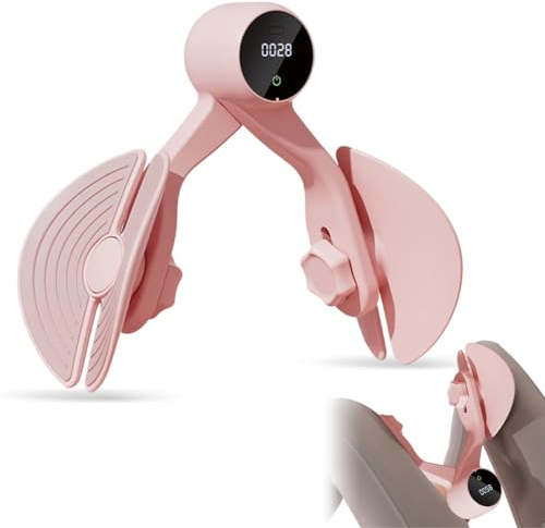 Oberschenkeltrainer, Beintrainer Beinpresse für Zuhause, Beckenbodenmuskeltrainer für Damen, 360 Grad Drehbar, Innere Oberschenkelübungsgeräte mit Zähler, Für Muskel Hüfte Oberschenkel (Rosa)