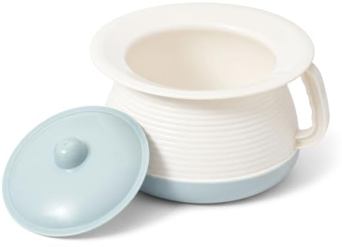 BESTYASH Orinal Portátil De Plástico Con Tapa Para Adultos Y Mayores Uso Nocturno En Hogar Y Hospital Fácil De Limpiar Y Resistente 8.07X8.07X5.31 Pulg