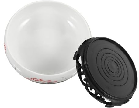 Toyvian Maceta de Cerámica Hidropónica Redonda para Suculentas, Jardinera con Base de Plástico y Diseño Elegante