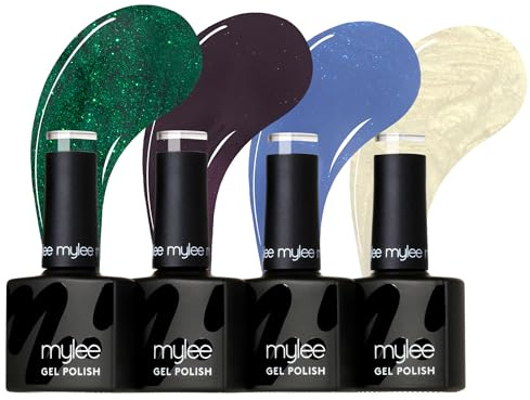 Mylee Set de Vernis à Ongles Gel Semipermanent 4x8ml [Top Of The Class] - In Session Collection - UV/LED Nail Art, Manucure et Pédicure Durable, Usage Professionnel et Domestique [Automne/Hiver 2025]