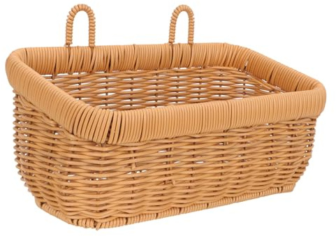 Alipis Imitation Rattan Woven Hanging Basket Wall Mounted Storage for Kitchen Fruits Vegetables Garlic Onion Bread Holder Large Brown Organizer Suitable for Home Office Restaurant