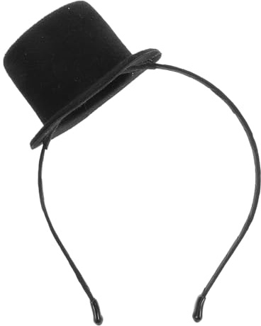 VALICLUD Vintage Mini Zylinder Hut Stirnband Leicht Party Haarreifen für Damen und Herren Bequem Schwarz Kostüm Zubehör für Hochzeit Karneval Cosplay Thema Feiern