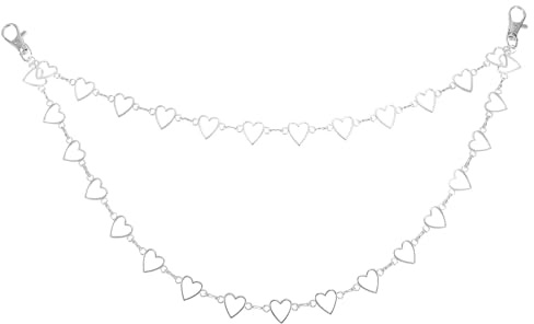 NIYANGLE Cadena Corporal Colgante en Forma de Corazón de Melocotón Ligera y Fácil de Poner Multicapa de Aleación para Accesorios de Ropa y Jeans
