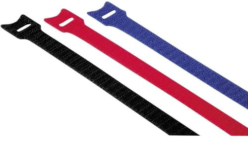 Hama Klett Kabelbinder, wiederverschließbar (Kabelbinder mit Klettverschluss zum Wiederverwenden, Flexibles Kabelmanagement zur Fixierung von Kabeln Schläuchen und Rohren, 145 mm, 12 Stück) farbig