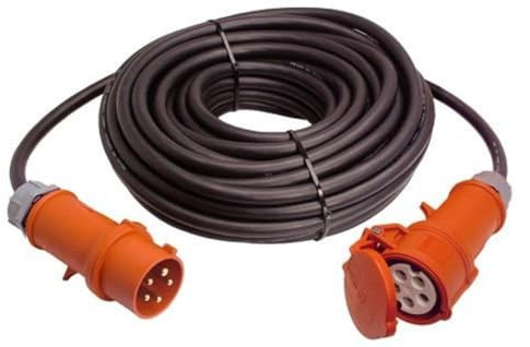 as - Schwabe Starkstrom Verlängerungskabel 25 m H07RN-F 5G6 - IP44-61028 | 400V/32A/ca. 22kW - Verlängerungsleitung Baustelle - 5-polige, robuste CEE Verlängerung für Außenbereich - Made in Germany