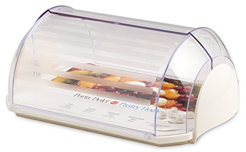 Cosmoplast Saturno Rechteckiger Kuchenteller, Kunststoff, Weiß/Transparent