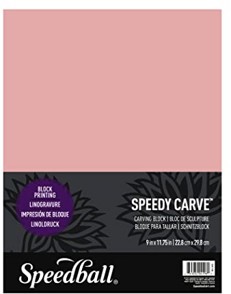 Speedball Speedy-Carve - Blocco per intagliare timbri, Pink, 9-Inch-by-11 3/4-Inch