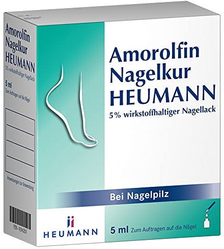 Amorolfin Nagelkur HEUMANN 5% wirkstoffhaltiger Nagellack zur Nagelpilz-Behandlung - Effektive Hilfe bei Pilzinfektionen durch breites Wirkungsspektrum, 5 ml