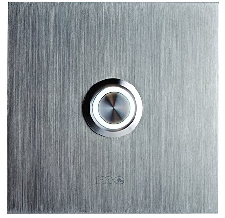 M-e modern-electronics 41012 Klingelplatte beleuchtet 1fach Silber 8-24V AC/DC/1A