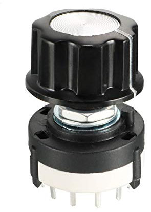 sourcing map 1P12T 1 Pole 12 Throw 1Deck Band Channel Rotary Switch Selector with Plastic Knob