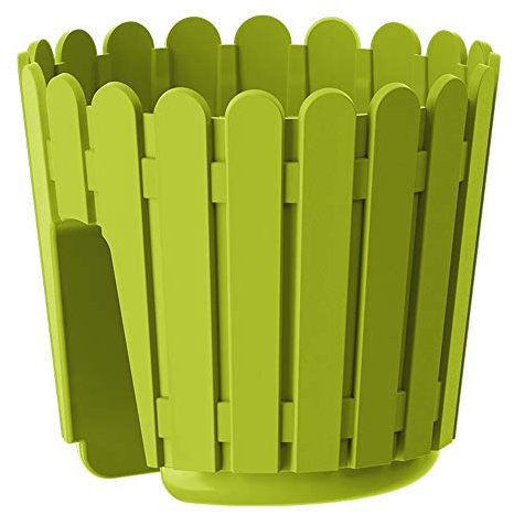 POETIC/EMSA - Geländertopf für den Außenbereich - Pflanzgefäss aus recyceltem Kunststoff - Dekorativ - Farbe Grün - L.29,5 x B.29,5 x H.26,5 cm - 9,2 Liter