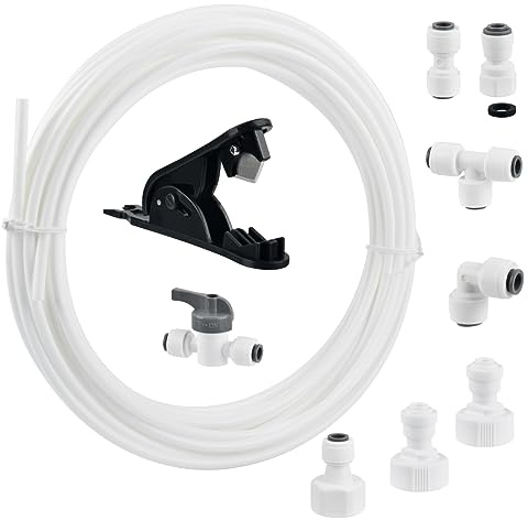 TMBMLPP 15m Wasserzulaufleitung Universal Anschluss-Set,(1/4,1/2,3/4,7/16) Wasserschlauch Schlauchverbinder für Kühlschrank, Kühlschrankschlauch Wasserzulaufleitung Anschluss-Set