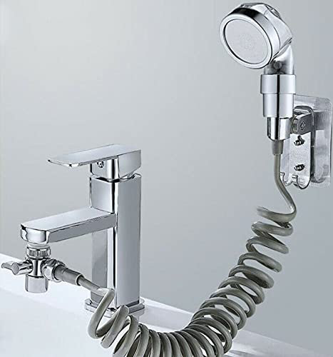 SET DOCCETTA DOCCIA A MANO PORTATILE PER LAVANDINO RUBINETTO CON TUBO BAGNO LAVARE CAPELLI