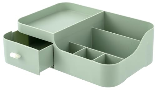 Abiudeng Make up Organiser Dressing Table Organizer Cosmetics Organiser Makeup Box with Drawers Sage Green Bedroom Accessories Women Skincare Organizer for Dresser Bathroom Bedroom(Green)