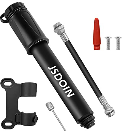Jsdoin Portable Mini Bike Pump - Fast Inflation Universal Presta and Schrader Valve Road Mountain Cycling Frame Mounted Hand Tyre Pumps