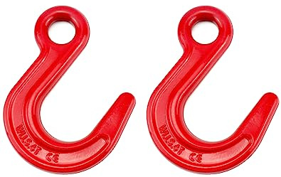 QWORK Alloy Steel Large Opening Lifting Hook, 2 Pack 11000 lbs Strong Load-Bearing Crane Hoist Hook Easy to Install The Sling for Construction Engineering, Factory Hoisting, Harbor Hoist