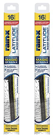 Rain-X 810204 Latitude 2-In-1 Water Repellent Wiper Blades, 16 Inch Windshield Wipers (Pack Of 2), Automotive Replacement Windshield Wiper Blades With Patented Rain-X Water Repellency Formula