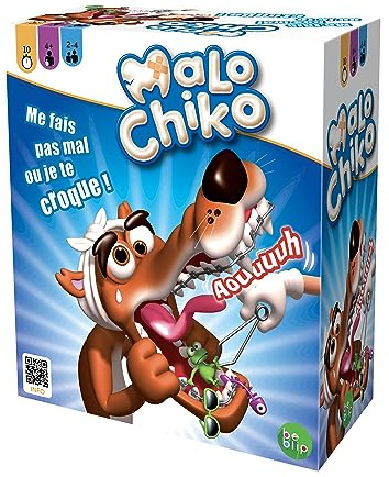 Be Blip - Malo Chiko - Jeux de Société pour Enfants dès 4 Ans - Jeu de Rapidité et d'Adresse - Retire Les Objets dans la Bouche du Loup - Jouez en Famille ou Entre Amis - Idée Cadeau - 2 à 4 Joueurs