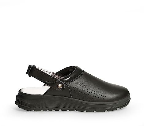 ABEBA 810019 - Unisex Schuhe - ACTIVE Clog SRC - Perforiertes Design - EU 38 - Schwarz - Futtermaterial: Stoff - Mit Klettverschluss