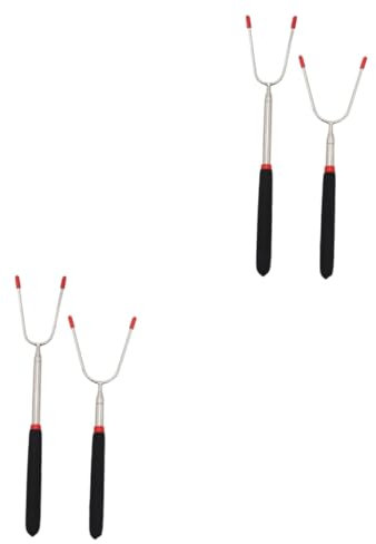 Happyyami 4pièces Fourchette De Barbecue Longue Inoxydable Lot Type Outils Pratiques Pour Grillades Extérieures Résistante Chaleur Et Facile à Nettoyer Manches Confortables Et Isolés