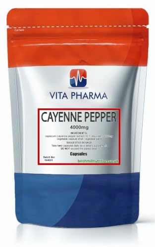 VITA PHARMA Cayenne Pepper 4000mg 30 Capsules | High Strength Formula | Active Lifestyle Support | Premium Quality