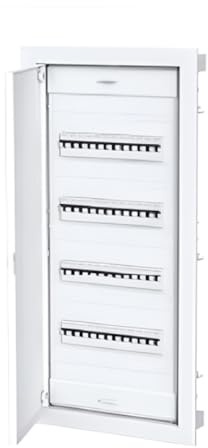 Boîtier encastré avec porte métallique, pour plaques de plâtre, 48+8 (4x12) modules, blanc, IP40 - Coffret Tableau Électrique Electrocanal EC63648