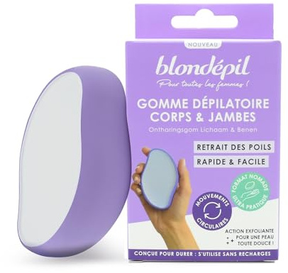 Blondépil - Gomma depilatoria corpo e gambe. Epilazione corpo senza dolore, rasatura corpo e gambe. Epilatore di cristallo da donna. Pietra per rimuovere i peli. Made in France.