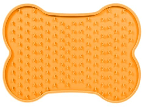 Alfombra de lamer para gatos – Alfombra de alimentación calmante para mascotas, alfombra de lamer en forma de hueso para alimentadores lentos, perfecta para comida, golosinas, alfombra de lamer crea
