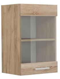 Vicco Küchenglasschrank R-Line, Sonoma, 40 cm | 1 Tür · 1 Einlegeboden · Tiefe – 31 cm · ✓ Frei kombinierbar · ✓ Alles im Blick