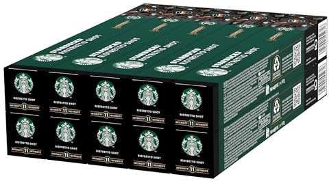 STARBUCKS Ristretto Shot by Nespresso, Torréfaction Brune, Capsules de Café 10 x 10 (100 capsules)