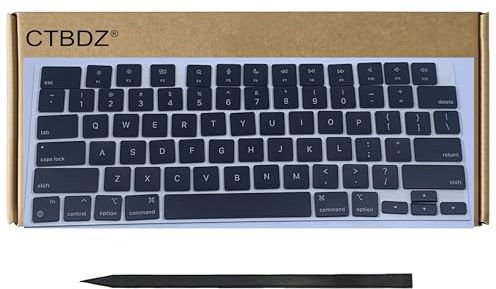 CTBDZ Replacement US Keyboard QWERTY Keycaps Keys for MacBook Air M2 M3 M4 Retina 13'' A2681 A3113 A3240, For MacBook Air 15'' M2 M3 M4 A2941 A3114 A3241 2022-2025 Year (Midnight)