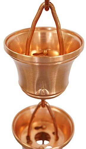MORIKUNI Made in Japan Authentic Traditional Rain Chain/Downspout/Made of Pure Copper/Available in 4 Styles, 5-16 ft/Optional Decorative Weight Available (Bamboo Large, 15, Feet)