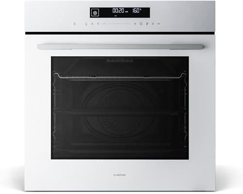 Klarstein Velaire Einbaubackofen 60 cm - 74L, 13 Funktionen, Energieeffizienz A+, Touch-Bedienung, Timer, Backofen Einbaugerät, Leicht zu Reinigen, Weiß