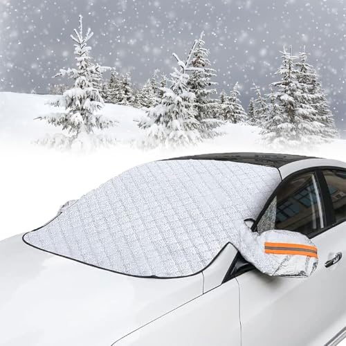 Parasole per Parabrezza Auto Copertura antineve con Cinghia, Parasole per Neve e Ghiaccio, Copri Parabrezza per Auto Inverno, Telo Antigelo per Parabrezzo, per Contro Neve, Ghiaccio, Gelo, 148x 90cm