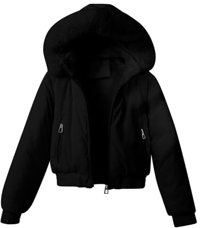 KHIRVWL Manteau Femme Hiver femme couleur unie court velours côtelé épaissi peluche chaud doudoune fermeture éclair complète poches cravate debout capuche amovible manches longues manteau en coton
