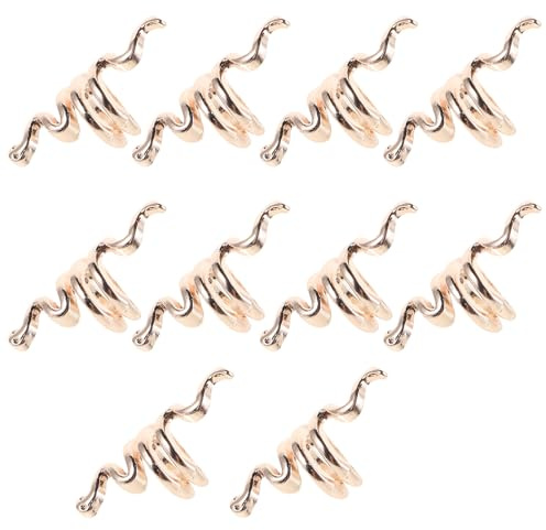 TEHAUX Anneaux de Manchettes pour Cheveux Faciles à Utiliser Lot de 10 en Alliage Or Accessoires Rétro de Serpent Spirale pour Dreadlocks et Coiffures Punk