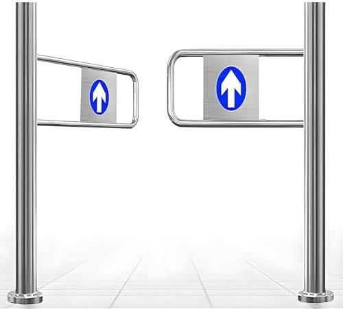 Puerta batiente de cierre automático para entrada de supermercado, puerta de acceso manual para peatones, puerta de entrada unidireccional de metal, portal de seguridad (140 cm)