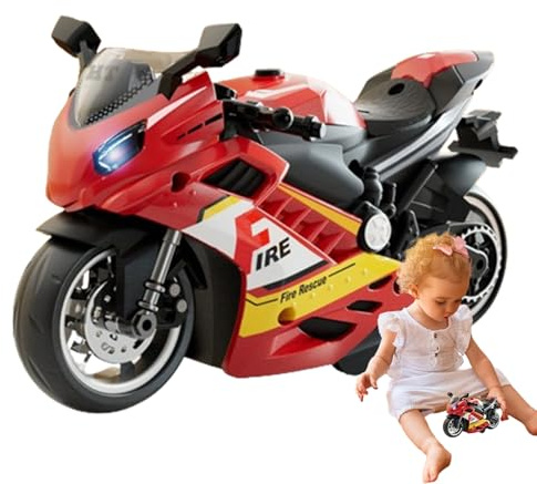 Ljud och lätt motorcykel,leksaksmotorcykel,Ljudleksaksset modellsats | Minidriven leksaksmotorcykel med ljud och för barn vuxna