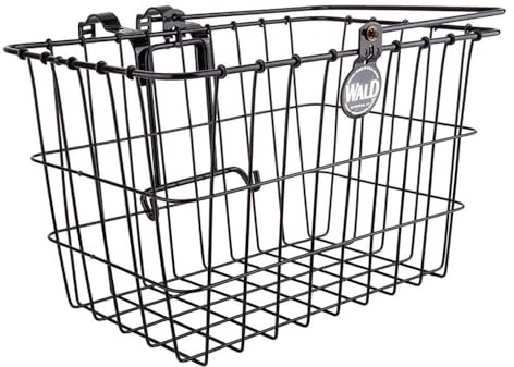 Wald 3133 Front Quick Release Bicycle Basket with Bolt on Clamp (14.5 x 9.5 x 9, Black)