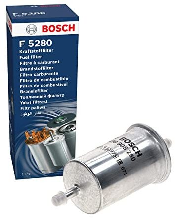 Bosch F5280 Filtro de Gasolina para Coche - Separa Partículas del Combustible, Protege el Sistema de Inyección