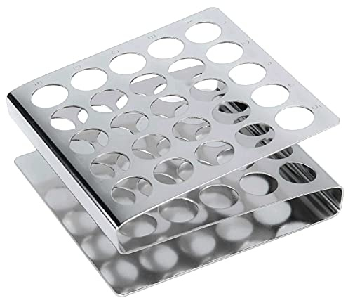 Globe Scientific Stainless Steel Z Shape Tube Rack, 457200, Holds 16mm and 17mm Tubes, 25-Place, Each
