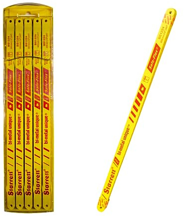 Starrett Bi-Metal Hacksaw Blades - KBS1224-50 Unique Safe-Flex HSS Hand Saw 300mm 24 TPI Cutting Edge - For Non-ferrous Metals, Stainless Steel, Pipes, Plastics - 50 Pack