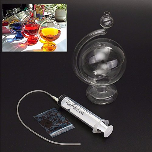 Tutoy Weather Glass Storm Forecast Predictor Bottle Barometer Blue Pigment Vase - Red