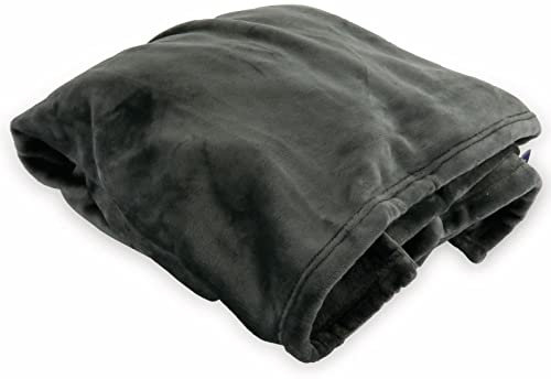 Dunlopillo Premium Kuscheldecke 150x200 cm - Kuscheldecke Platin grau - extra weich satiniert - Made in Germany
